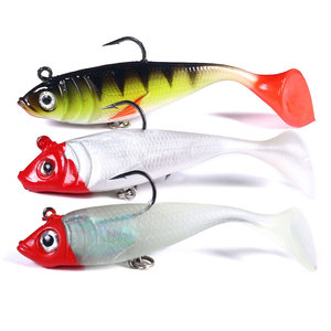 Esca da Pesca in Plastica Morbida con Testa in Piombo, 10cm 18.5g, 5pz/sacchetto, per Bass, con Amo - Vendita all'Ingrosso - Product Image 1