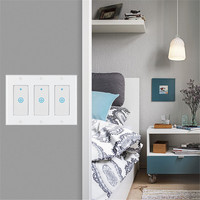 SIXWGH Interrupteur Tactile Intelligent WiFi 3 Gangs Compatible Alexa Google Home Étanche Contrôle par Programmation/Voix/Groupe pour la Maison