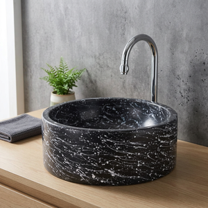 Lavabo de table rond lavabo salle de bain en céramique blanc art épais hôtel lavabo à la main lavabo de table évier pour salle à manger - Product Image 4