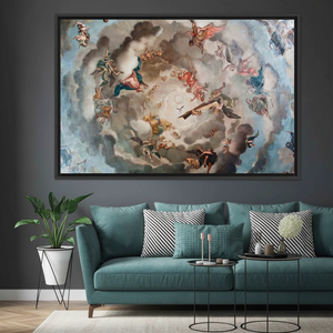 Baroque Angels Canvas Print: Classic Ceiling Fresco Wall Art,<b>BLACK</b> <b>FRAMED</b> CANVAS - Product Image 3