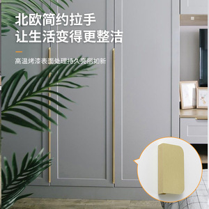 Aluminum Alloy Furniture Handle Rectangle Surface Mounted Durable <b>Cabinet</b> Bathroom Minimalist Style - Product Image 4