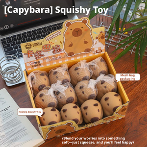 Juguete Antiestrés de Capibara, Diseño de Dibujos Animados, Simulación de Capibara para Apretar, Juguete para Aliviar la Ansiedad y el Estrés - Product Image 1