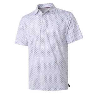 Polo de golf pour <span class=keywords><strong>homme</strong></span> imprimé intégral, coupe ajustée, motif géométrique, fournisseur en gros, équipement personnalisé OEM ODM - Product Image 1