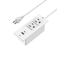Multiprise encastrée de petite taille avec USB-C Port USB-A Meuble de bureau Station de charge cachée pour table d'appoint