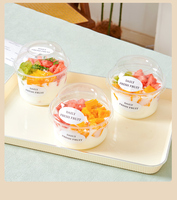 Boîte à lunch jetable commerciale à emporter pour thé au lait décrochage de fruits glace boules de riz gluant sirop tasses à dessert