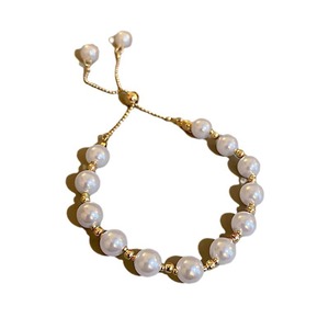 Faux Pearl <b>Beaded</b> <b>Bracelet</b> White Round Shape Zinc Alloy Women's Everyday Wear 2023 - Product Image 5