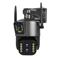 Caméra IP 8K Intérieure WiFi PTZ WiFi Trois Objectifs Double Écran Zoom Optique 10X Caméra Solaire à Vision Nocturne