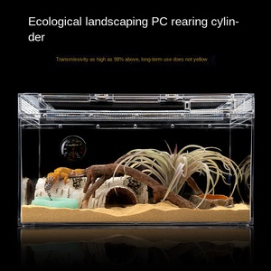 Premium Dayanıklı Şeffaf Çevre Dostu Sürüngen Yetiştirme Teraryumu Yüksek Geçirgenlikli PC Yılanlar ve Kertenkeleler için Silindir Şeklinde Yetiştirme Kabı - Product Image 2