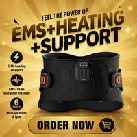 Ceinture de soutien lombaire chauffante sans fil EMS TENS avec 6 modes et 16 niveaux d'intensité