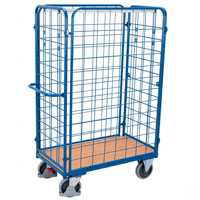 Conteneur mobile industriel en treillis métallique, chariot de manutention multi-niveaux pour marchandises