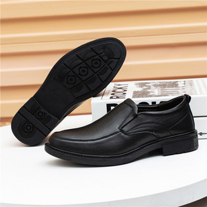 Men Genuine Leather Square Toe Oxfords Soft Sole Office Business <b>Dress</b> Shoes - Product Image 2