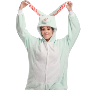 Gran oferta, mono de franela de lana para mujer, estampado de <span class=keywords><strong>conejo</strong></span>, Animal de dibujos animados coloridos para <span class=keywords><strong>Kigurumi</strong></span>, ropa de dormir, trajes de pijama informales, 3 uds. - Product Image 5