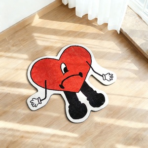 Alfombra con Diseño <span class=keywords><strong>de</strong></span> Corazón <span class=keywords><strong>de</strong></span> <span class=keywords><strong>Bad</strong></span> <span class=keywords><strong>Bunny</strong></span>, Portada del Álbum Un Verano Sin Ti, Alfombra Roja con Corazón Triste, Regalo <span class=keywords><strong>de</strong></span> San Valentín para Decoración <span class=keywords><strong>de</strong></span> Estudio - Product Image 1