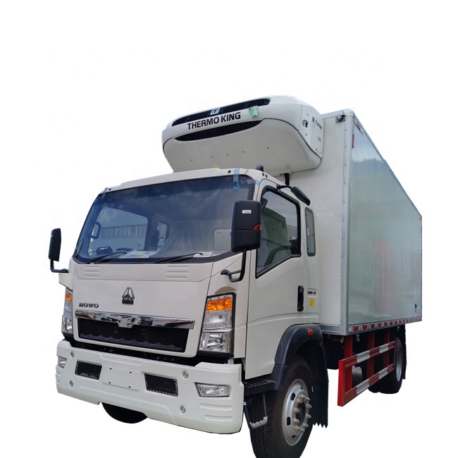 HOWO 4x2 Refrigerator Van Box Truck 12tons With Independent Thermo king  Units