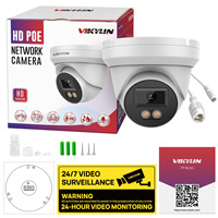 Caméra de sécurité IP POE Vikylin PG1383C 8MP avec microphone intégré, détection de mouvement couleur, tourelle fixe, H.265, IP67
