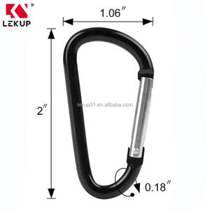 LEKUP Ensemble de mousquetons à ressort en aluminium de 2 pouces avec anneau en D pour le camping en plein air avec crochets à verrouillage - Product Image 2