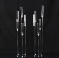 Candélabre de mariage en acrylique personnalisé, grand chandelier transparent en acrylique pour la décoration de table de mariage