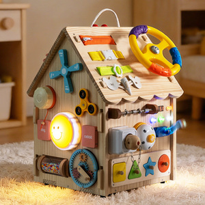 Centro de Actividades Sensoriales Montessori 32 en 1, Casa de Actividades de Madera para Niños Pequeños, Aprendizaje de Habilidades para la Vida - Product Image 2