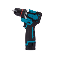Ensemble de perceuse électrique sans fil 16.8V Source d'alimentation de charge Mandrin sans clé 2 forets à vitesse variable Lampe de travail intégrée