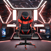 Chaise de Gaming Ergonomique et Réglable, en Similicuir, Type Fauteuil de Bureau de Course pour la Maison