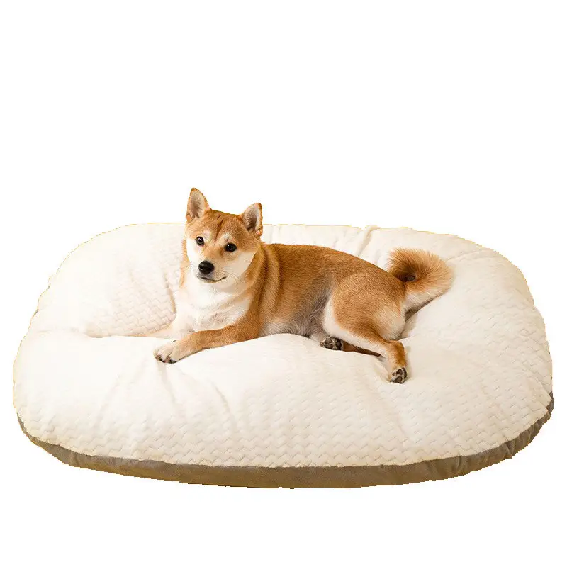 OEM Comfortable And Soft Rectangle Dog Bed Non-Slip PP Cotton Velvet Warmth Dog Sofa Bed Washable For Cat Dog Animals