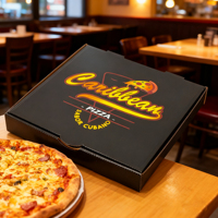 Caja de pizza corrugada personalizada ecológica Caja de embalaje de pizza desechable para llevar