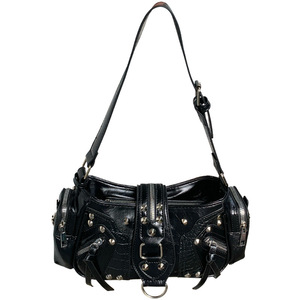 Sac bandoulière noir clouté pour femme avec fermeture éclair et sangle réglable – Collection Automne 2025 - Product Image 5