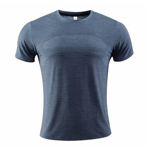 Customized Design Men's Polyester/Cotton Compression Sports Shirt Breathable <b>Elastic</b> Durable Water Repellent Silk Screen T-Shirt - Product Image 5