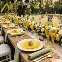 Assiette de présentation en verre style INS, motif tournesol, jaune doré, pour dîner, fruits, décoration de table pour mariage et banquet