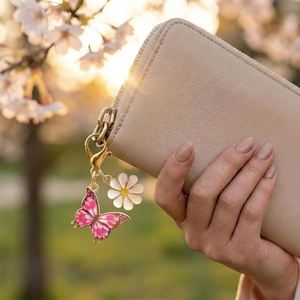 Butterfly Daisy Stitch Markers Crocheting Knitting Cute Enamel Zipper Pull Charms for Jackets Backpacks Crochet Supplies Gift - Product Image 4