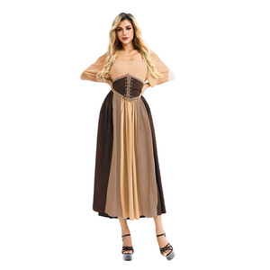 Vestido <span class=keywords><strong>de</strong></span> estilo <span class=keywords><strong>de</strong></span> corte europeo y americano, vestido <span class=keywords><strong>de</strong></span> época renacentista Medieval Retro, disfraz <span class=keywords><strong>de</strong></span> Halloween - Product Image 3