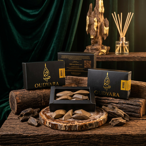 Sanai Sufra 50g Bois d'Oud, Morceaux d'Agarwood sélectionnés à la main aux tons résineux chauds pour la combustion du Bakhoor, Espaces parfumés - Product Image 1