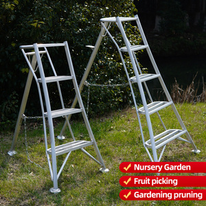 <span class=keywords><strong>Escalera</strong></span> Plegable Portátil de Aluminio de Alta Resistencia, Moderna, con Capacidad de 300 kg, para Exteriores, Jardín, 1.1 Metros de Altura - Product Image 1