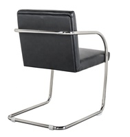 Chaise visiteur moderne rembourrée en cuir PU, NOUVELLE chaise de réception avec base de traîneau chromée, chaise Soft Bueno pour usage commercial