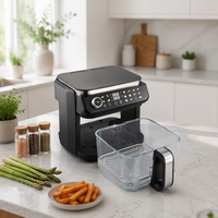 Friteuse à air grande capacité 5,5 L avec écran numérique et commande tactile, sans huile, saine, pour la cuisine familiale