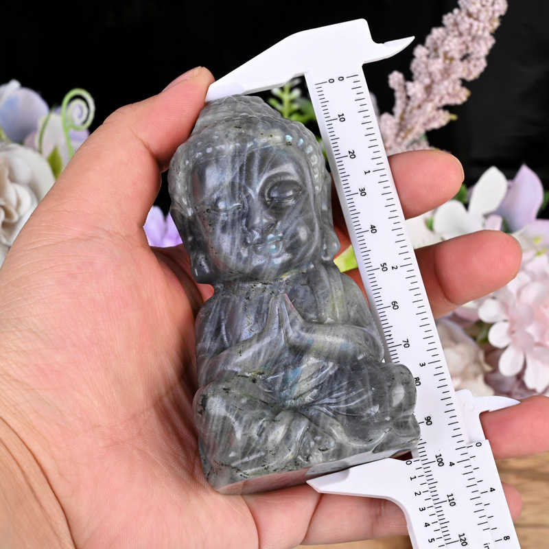 天然クリスタルクラフト仏像クロスボーダー原石彫刻オレンジ色の月石
