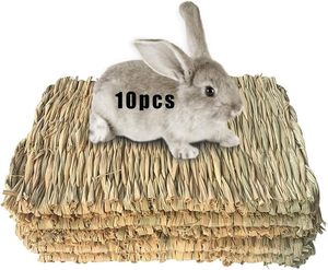 Kleintier-Matte mit festem Muster: Hasenbett, Nest, Kauspielzeug für Meerschweinchen, Papageien, Kaninchen, <span class=keywords><strong>Hamster</strong></span> & Ratten – Gewebte Grasmatte - Product Image 3