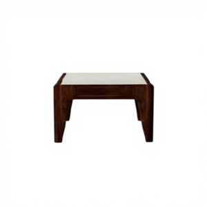 Table basse carrée en bois, table d'appoint rustique, ottoman d'appoint pour salon, chambre à coucher, maison - Product Image 1