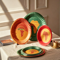 Assiettes en papier jetables à bords dorés, vaisselle de fête et de mariage, biodégradables, assiettes en papier personnalisées imprimées pour la restauration