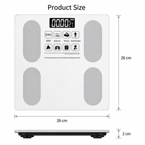 Balance connectée intelligente haute précision <span class=keywords><strong>avec</strong></span> application Bluetooth, 14 métriques corporelles, IMC, balance de salle de bain numérique, verre trempé - Product Image 3
