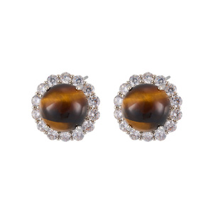 Stud Earrings Red Agate Bezel Setting 925 Silver <b>Post</b> <b>Round</b> Ball Shape Fashion Jewelry Gift - Product Image 5