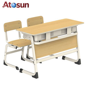 Banc <span class=keywords><strong>d</strong></span>'école en bois, mobilier scolaire, table à double siège, ensemble table et chaise pour la salle de classe pour <span class=keywords><strong>les</strong></span> élèves - Product Image 1