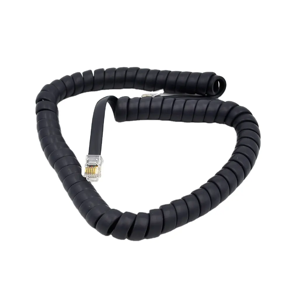 Telephone Handset lockige spule kabel RJ12 spirale kabel 6 core coiled kabel