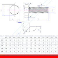 Boulon à tête hexagonale extérieur en acier inoxydable 304 Vis à tête hexagonale externe 10 #-32 1/4-28 5/16-24 3/8-16 3/8-24 7/16-20 1/2-13 5/8-11