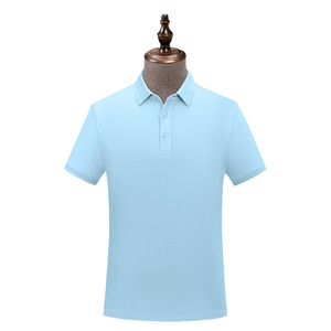Men's Summer Polo Shirt Solid Color Cotton Knitted Breathable Custom Made For Leisure - Product Image 2