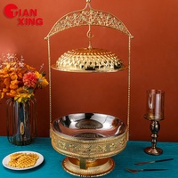 Tianxing Buffetzubehör 8 L Edelstahl Speisenwärmer-Display Gold Kochgeschirr hängendes Kochgeschirr Buffet-Set