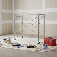 Échafaudage portable robuste en alliage d'aluminium avec stabilisateurs pour travaux de construction et d'entretien de bâtiments de bureaux EN1004