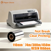 Pita Resin Tahan Bahan Kimia 110mm X 74m Cetak Tajam untuk Lingkungan Keras Printer Dot Matrix