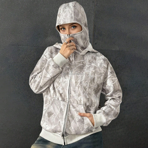 Sweat à capuche ninja personnalisé avec impression intégrale pour femmes, sweat à capuche zippé intégral avec couvre-visage pour femmes - Product Image 1