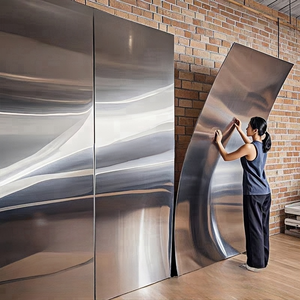 Panneaux muraux décoratifs en métal Placage de bois de charbon de bois Panneaux décoratifs intérieurs et murs de fond - Product Image 1